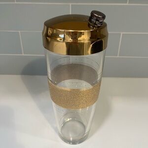 Gold Cocktail Shaker with Glitter Band - DECOR ONLY
